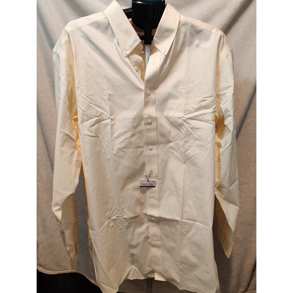 Vintage Gold Label Roundtree & York Shirt Button Up Long Sleeve Size 38 Tall NWT